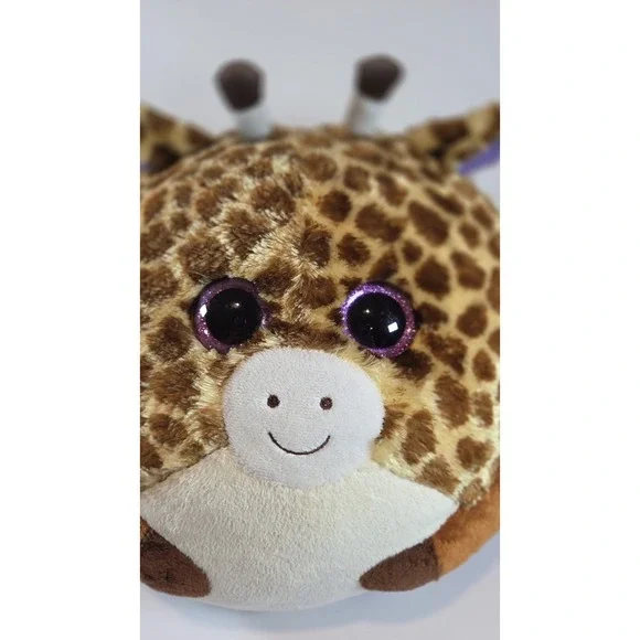 TY Beanie Ballz Tippy The Giraffe XL 13.5" Stuffed Animal Purple Glitter Eyes - Picture 2 of 10